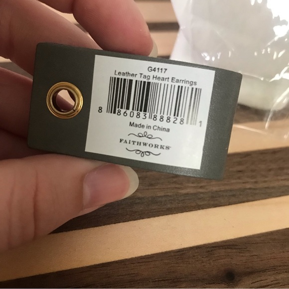 Tiny Gold Heart Stud Earrings - Picture 2 of 5